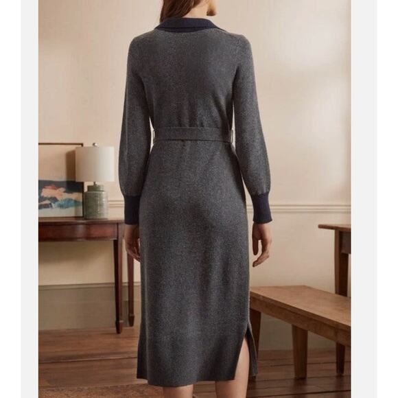 Boden Harriet Knitted Pink Blue Gray Wool Blend Midi Dress Size 10R - Picture 3 of 6